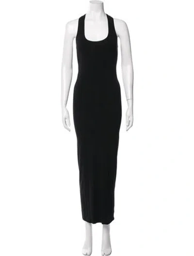 Pre-owned Urban Zen Scoop Neck Long Dress In Black