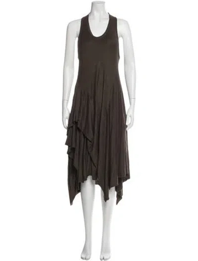 Pre-owned Urban Zen Scoop Neck Long Dress In Brown