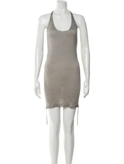 Pre-owned Urban Zen Scoop Neck Mini Dress In Gray