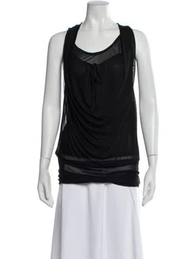 Pre-owned Urban Zen Scoop Neck Sleeveless Top In Black