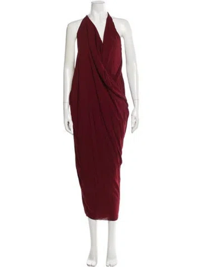 Pre-owned Urban Zen Silk Long Dress In Burgundy