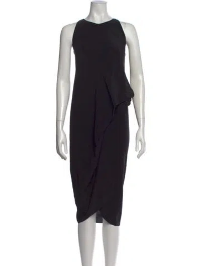 Pre-owned Urban Zen Silk Midi Length Dress In Black