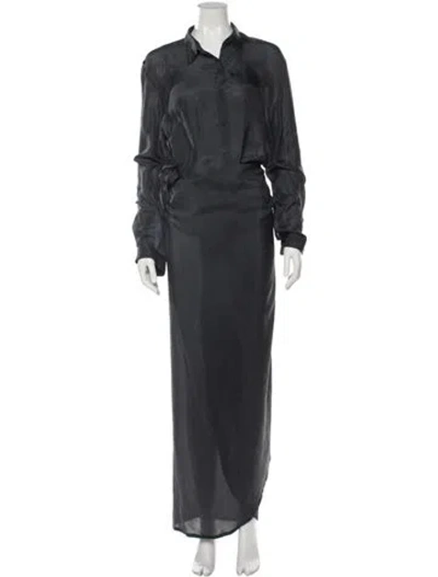 Pre-owned Urban Zen Silk Robe In Grey