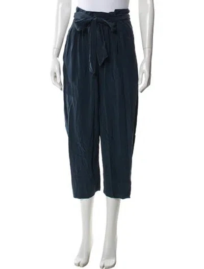 Pre-owned Urban Zen Silk Straight Leg Pants In Blue