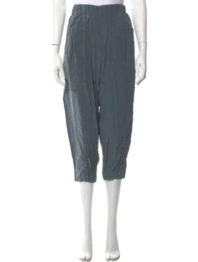 Pre-owned Urban Zen Silk Straight Leg Pants In Blue