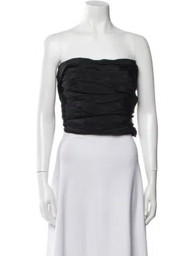 Pre-owned Urban Zen Strapless Crop Top In Black