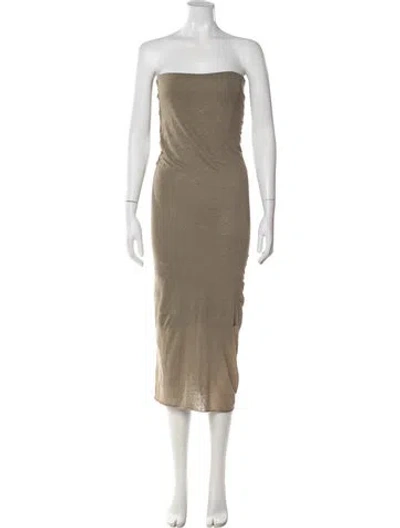 Pre-owned Urban Zen Strapless Midi Length Dress In Neutral