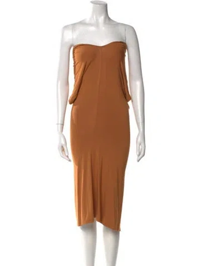 Pre-owned Urban Zen Strapless Mini Dress In Brown