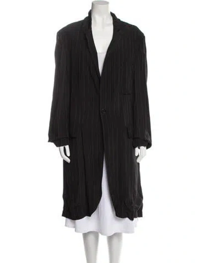 Pre-owned Urban Zen Striped Coat In Black