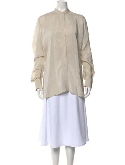 Pre-owned Urban Zen Striped Mock Neck Tunic In Neutral