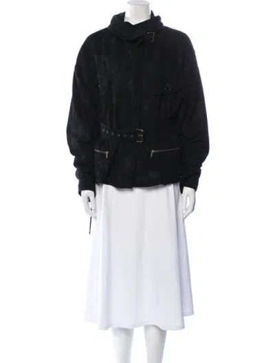 Pre-owned Urban Zen Suede Denim Jacket In Black