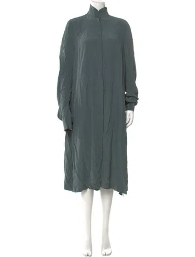 Pre-owned Urban Zen Turtleneck Knee-length Dress In Green