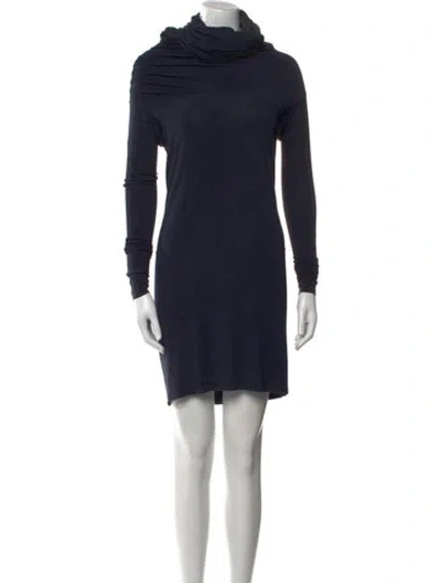 Pre-owned Urban Zen Turtleneck Long Dress In Blue