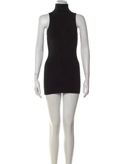 Pre-owned Urban Zen Turtleneck Mini Dress In Black