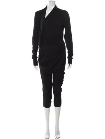 Pre-owned Urban Zen V-neck Jumpsuit In Black