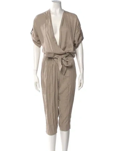 Pre-owned Urban Zen V-neck Jumpsuit In Neutral