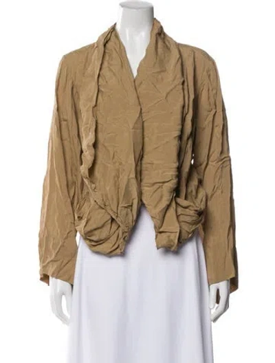 Pre-owned Urban Zen V-neck Long Sleeve Top In Neutral