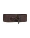 Urban Zen Woman Belt Dark Brown Size S/m Leather In Brown