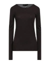 Urban Zen Woman Sweater Dark Brown Size S/m Virgin Wool, Silk, Polyethylene