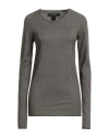 Urban Zen Woman Sweater Lead Size M/l Virgin Wool, Silk, Polyethylene In Grey