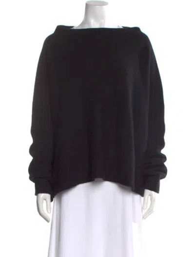 Pre-owned Urban Zen Wool Bateau Neckline Sweater In Black