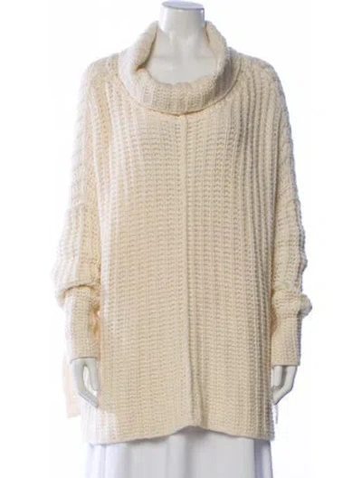 Pre-owned Urban Zen Wool Cowl Neck Sweater In Neutral