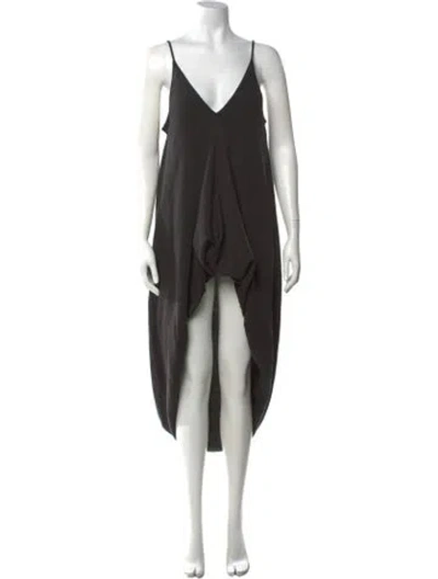 Pre-owned Urban Zen Wool Long Dress In Black