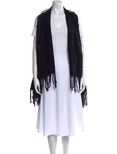 Pre-owned Urban Zen Wool Open Front Sweater In Black