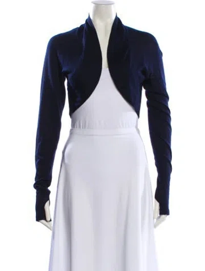 Pre-owned Urban Zen Wool Open Front Sweater In Blue