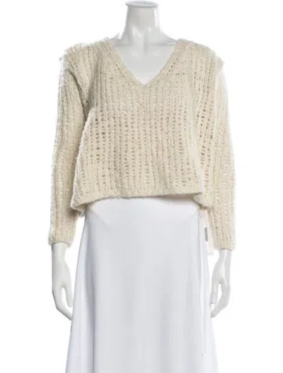 Pre-owned Urban Zen Wool V-neck Sweater In Neutral