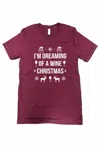 Urbanarteez Women's Dreaming Of A Wine Christmas Tee - Plus In Burgundy In Burgundy