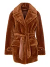 Urbancode Belted Reversible Coat In Brown