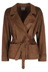 Urbancode Brown Belted Suede-effect Polyester Vest In Brown
