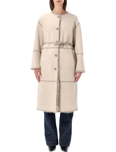 Urbancode Coat Toscana Faux Fur Reversabel In Neutral