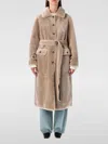 Urbancode Reversible Faux Fur Belted Coat With Suede Interior In Brown