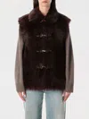 Urbancode Reversible Faux Fur Gilet In Burgundy