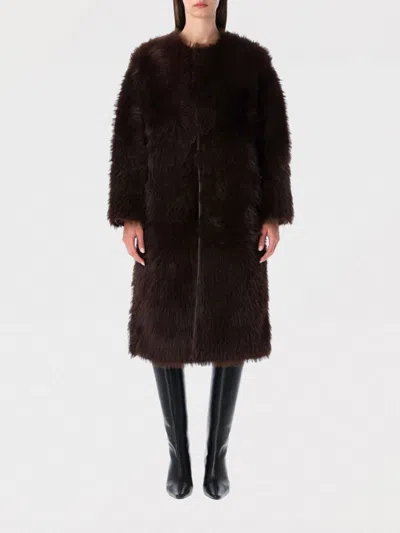 URBANCODE FUR COAT URBANCODE WOMAN COLOR EBONY,H41094135