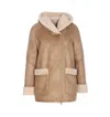 Urbancode Hooded Shearling-trimmed Coat In Brown