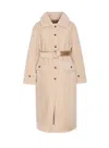 Urbancode Faux-fur Belted Coat In Neutral