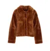 Urbancode Reversible Faux Fur Jacket In Brown