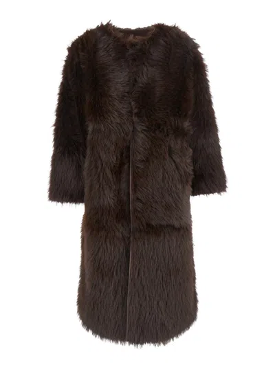 Urbancode Faux Fur Bonded To Suedette In Brown