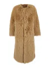 Urbancode Long Coat Faux Fur Reversible In Brown