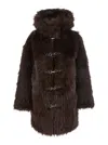 Urbancode Long-sleeve Toggle-fastening Coat In Brown