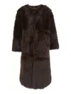 Urbancode Long Coat Faux Fur Reversible In Brown