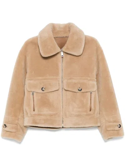 Urbancode Faux-fur Jacket In Neutrals