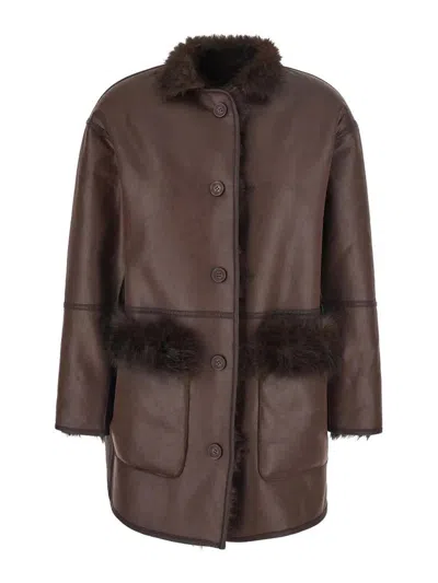 Urbancode Faux-fur Jacket In Brown