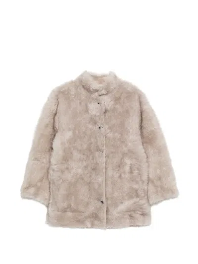 Urbancode Faux-fur Jacket In Neutral