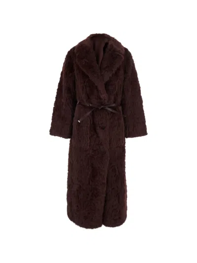 Urbancode Faux-fur Reversible Coat In Brown