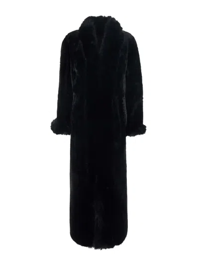 Urbancode Faux-leather Coat In Black