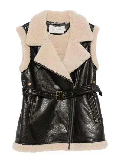 Urbancode Jacket Faux-leather Waist Jacket In Black